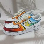 Custom Air Force 1 Low Sneakers: Cartoon Sunset Gradient Streetwear Art - Image 7