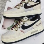 Custom Distressed Air Force 1 Low Sneakers: Romantic Script Stitch Design - Image 7