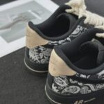 Custom Air Force 1 Low Paisley Plaid Sneakers – Patchwork Streetwear Shoes - Image 6