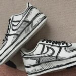 Custom White Black Air Force 1 Low 2D Comic Sketch Streetwear Sneakers Gift for Sneaker Lovers - Image 5
