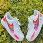 Custom Hand-Painted Air Force 1 Sneakers | Torn Swoosh Street Art AF1 - Image 6