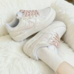 Custom Air Force 1 Low Sneakers: Rose Pattern, Script Text, Pastel Laces - Image 7