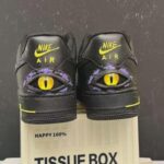 Custom Black Purple Air Force 1 Low Splatter Paint Sneakers – Cyber Streetwear Gift - Image 7
