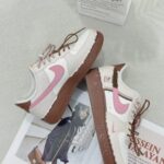 Custom Air Force 1 Low Patchwork Sneakers: White, Pink, Brown Dual Lace Design - Image 7