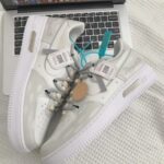 Custom Light Grey Patent Leather Air Force 1 Low Sneakers with Romantic Script - Image 6